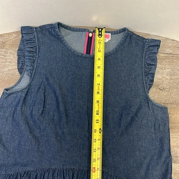 SOLD IN STORE Kate Spade Chambray Flounce Top Size 8 - Picture 11 of 13